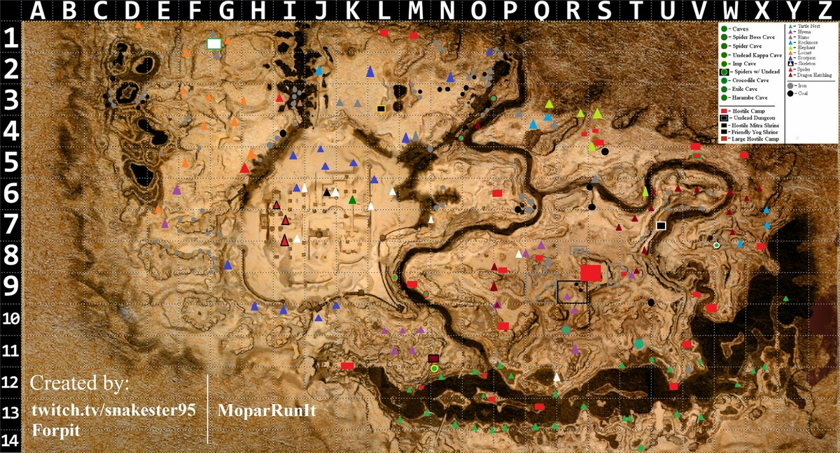 Ressourcen, Boss, NPC, Caves Map